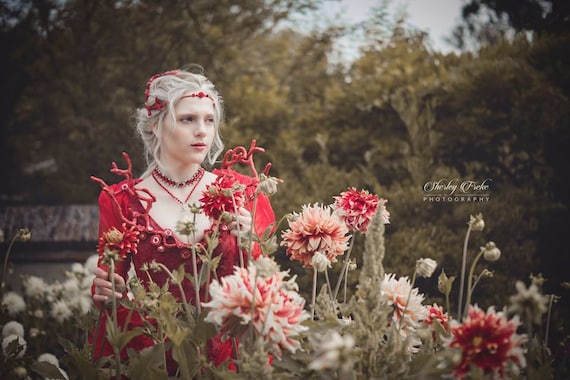 La Belle Et La B te 2014 Film coral Corset Costume Prop
