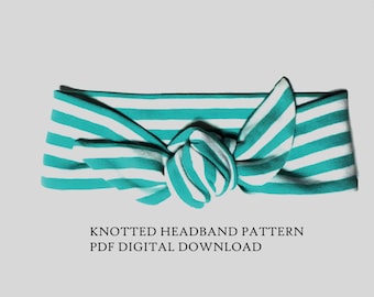 Knot Headband PDF Pattern, Jersey PDF Headwrap Pattern,Headwrap Sewing Pattern,Girls Head wrap,Tutorial,baby head wrap