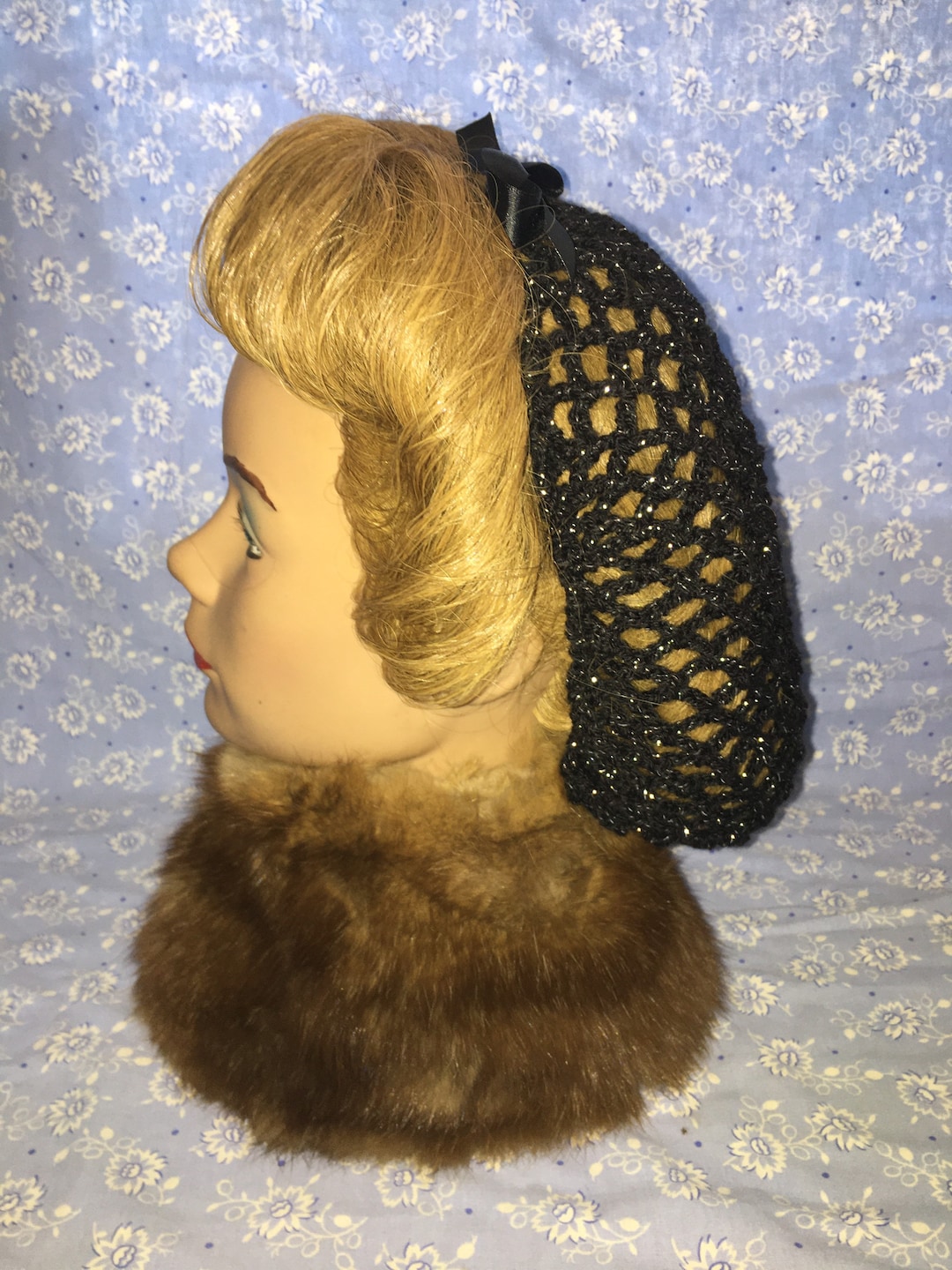 Filet à Cheveux Snood Pinup Rétro – Rose Fushia Crochet Style 40/50’s