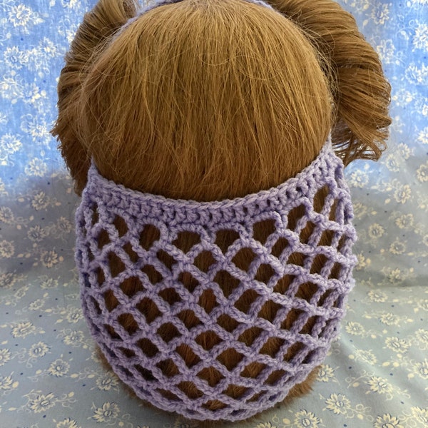 Handmade crochet half snood in Light Purple.