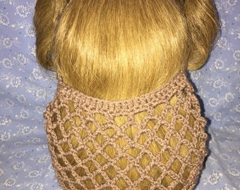 Handmade crochet half snood in Coffee.