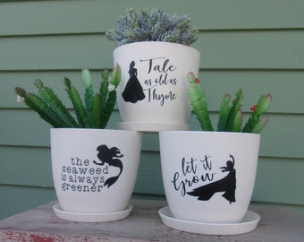 Disney Princess Inspired Plant Pots