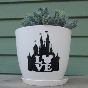 Disney Love Castle Inspired Plant Pot