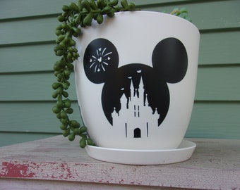 Disney Castle Nighttime Magic Inspired Plant Pot