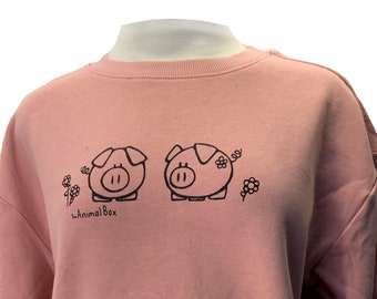 Piggies Mauve Sweatshirt w/ Black Ink