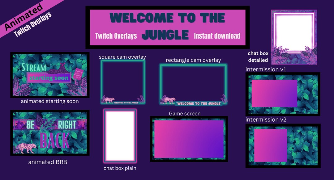 Welcome to the Jungle/ Twitch Overlays/stream Overlays/ Instant ...