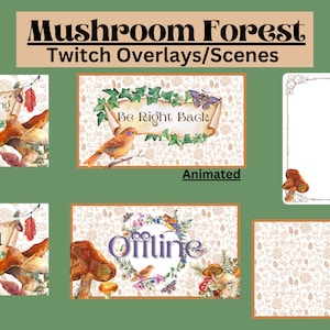 Twitch Tracking Overlay/ Pilz Wald/ Twitch Scenes/ Pilz Overlay/ Boho Overlays