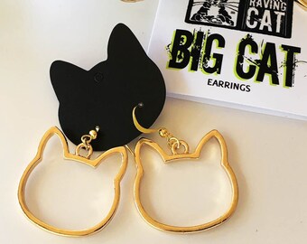 Big Cat Earrings - Cat Lover Gift
