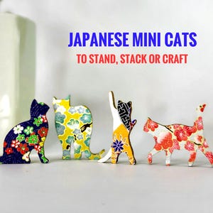 Miniature Japanese Cats: To Craft, Stand or Stack - for crafts, magnets, games, decor, gifts