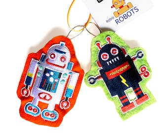 Retro Robots - 2 Catnip Toys, Gift Set