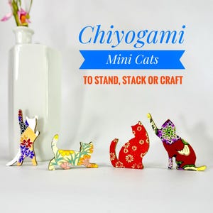 Miniature Japanese Cats: To Craft, Stand or Stack - handmade cat decor gift (not toys)