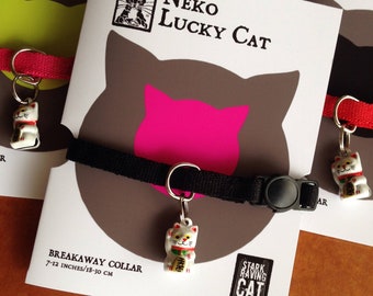 Neko Lucky Cat Bell and Breakaway Cat Collar