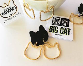 Big Cat Earrings - Gift for Cat Lovers