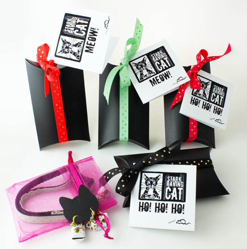 Neko Cat Earrings & Lucky Cat Bell Collar Gift Set with Gold Etsy