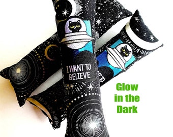 Glow in Dark Catnip Kicker, I Want to Believe Cat Toy - FREE SHIPPING