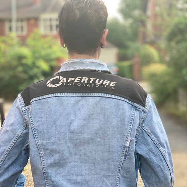 PORTAL Aperture Science Vintage Distressed LEE Denim jacket [Size M] Valve Half Life Doom Skyrim Dota Resident Evil Silent Hill Glados