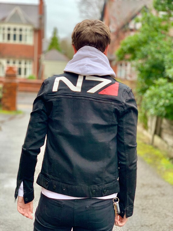 MASS EFFECT N7 Custom Denim Jacket size 