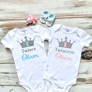 Twince, Twincess, Twins 1st 2nd 3rd Birthday Outfit, Twins Birthday Shirts, Personalized Twins, Twins Boy and Girl Birthday, Twins Birthday