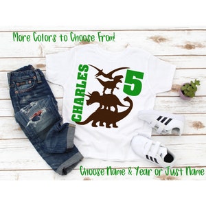 Dinosaur Birthday Shirt, Dinosaur Personalized Shirt for Kids, Dinosaur Name Shirt, Gift for Kids, Custom Toddler Dinosaur T-Shirt,
