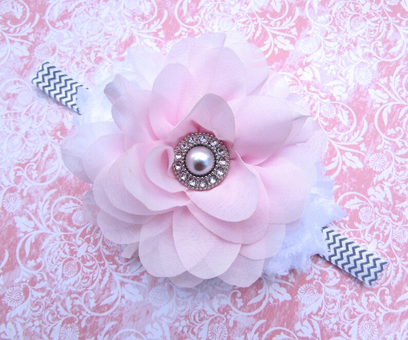 Baby Pink Headband Flower Headband Baby Headband Etsy