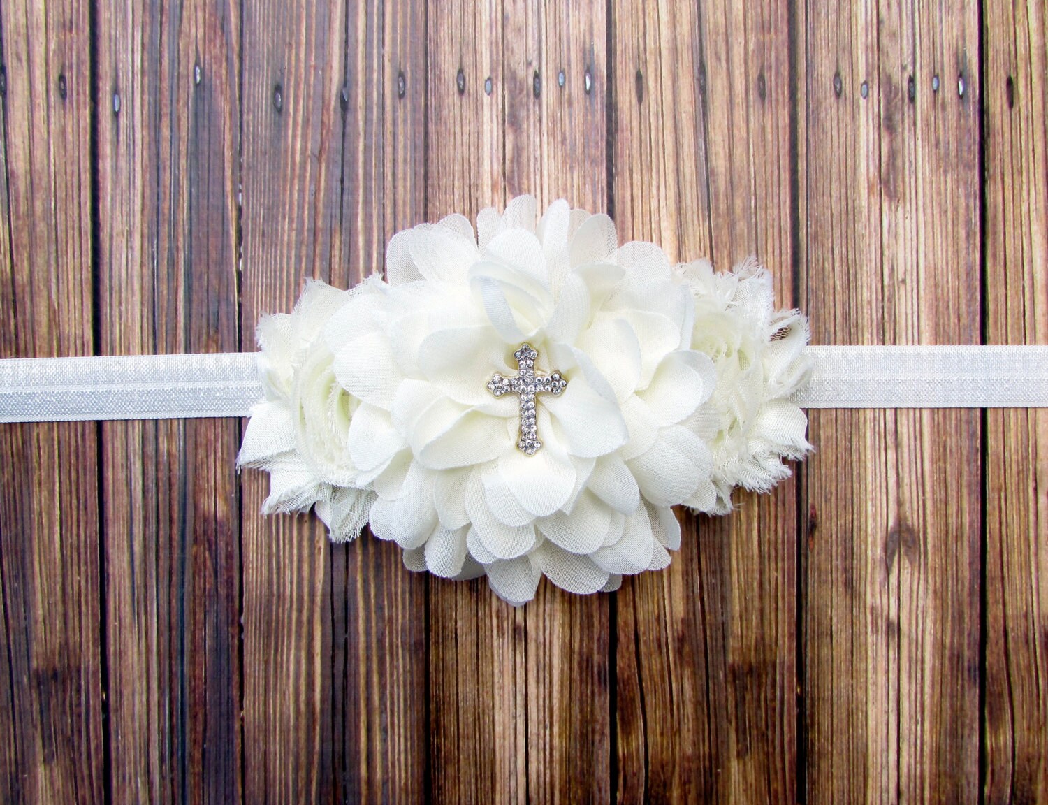 Baptism HeadbandChristening Headband Ivory Baptism Etsy