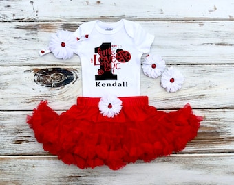 1st Birthday Girl Ladybug, 1st Birthday Girl Outfit, First Birthday Ladybug, 1st Birthday Outfit, One Year Old Birthday Ladybug