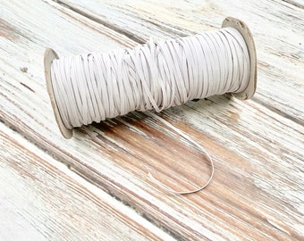 1/8 inch Elastic Cord, Elastic for Face Mask, White Skinny Elastic, Skinny Elastic by the Yard, DIY Mask Making, Elastic for Masks, Thin