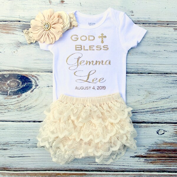 Baptism Outfit Girl Etsy