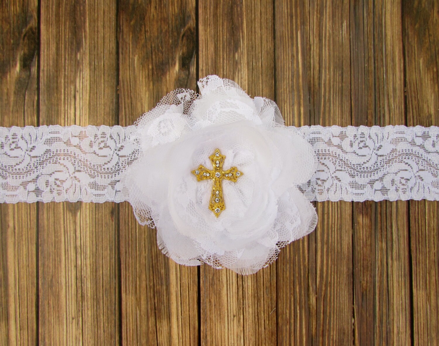 Cross Headband Gold Cross Headband Baptism Headband Etsy