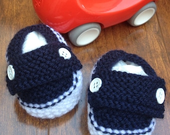 hand knit, baby boy, booties