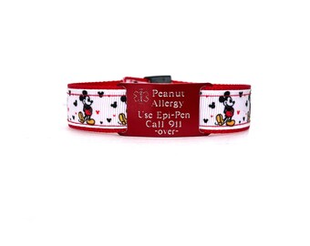 Mickey Mouse Medical ID Sports Band Bracelet Kids Medical Id Alert Bracelet Band Engraved