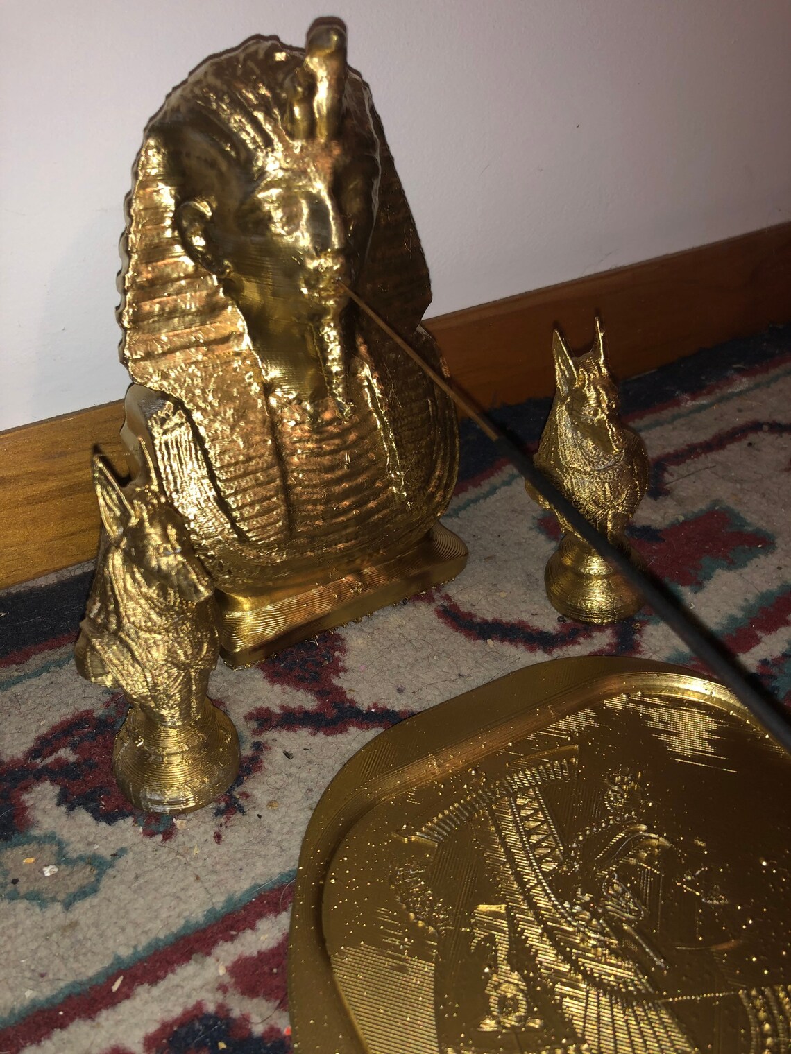 Ancient Egyptian incense burner set RAMSES III Painted Gold Etsy