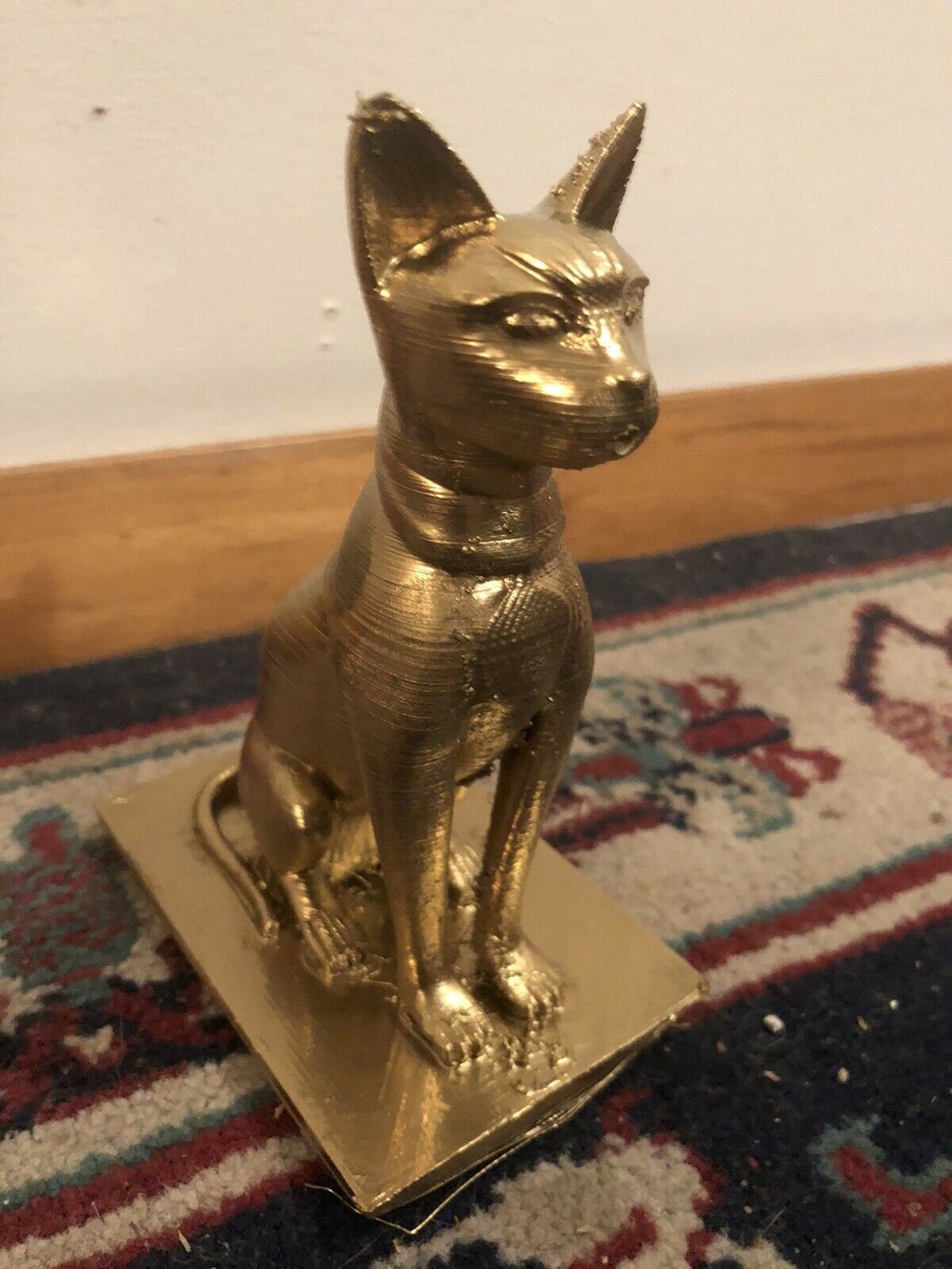 Ancient Egyptian Cat Statue Figurine 6 Inch Tall Gold Painted Etsy