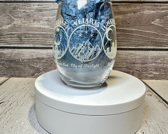 Sarah J. Maas Wrapped Wine Glass | ACOTAR Throne of Glass Crescent City | Bookish Gift for Readers
