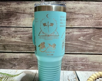 Iron Flame Inspired 40oz Tumbler | Fourth Wing Bookish Cup | Engraved Dragon Rider Tumbler | Romantasy Reader Gift
