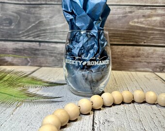 Hockey Romance Wine Glass | You Had Me at Hockey Romance | 15 oz Laser Engraved Stemless Glass | BookTok Reader Gift