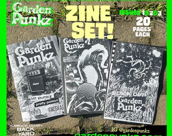 Garden Punkz Zine Set Heft 123 von Buzz Parker Handmade Comic Book Readers