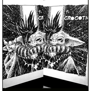GROGOTH, 1/1 Original Ink Drawing by Buzz Parker Star Wars Mandalorian ...