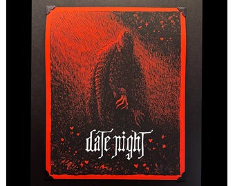 Nosferatu Date Night Kunstdruck: Vampir Horrorfilm Parodie