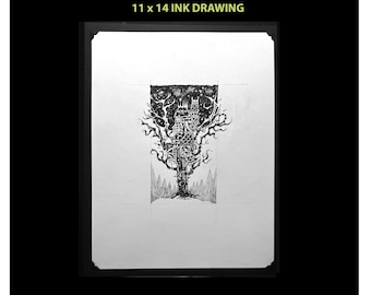 Original Tuschezeichnung: Der dunkle Prinz von Oz von Buzz Parker Treehouse