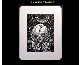 Original Ink Drawing: The New End Art by Buzz Parker Garden Punkz Comic Zine Unpublished