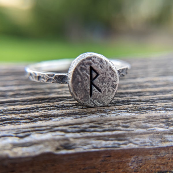 Sterling Silver Rune Ring, Unisex Viking Jewelry, Elder Futhark Rune Jewellery, Norse Rune Ring, Rustic Jewelry, Viking Ring for Men Women