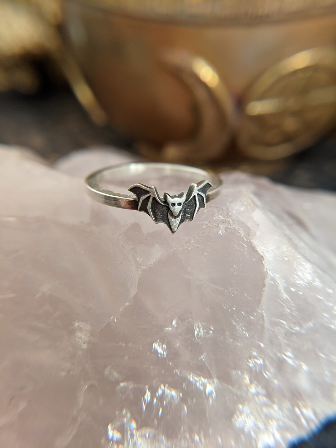Sterling Silver Bat Ring, Halloween Jewelry, Spooky Jewelry, Nocturnal ...