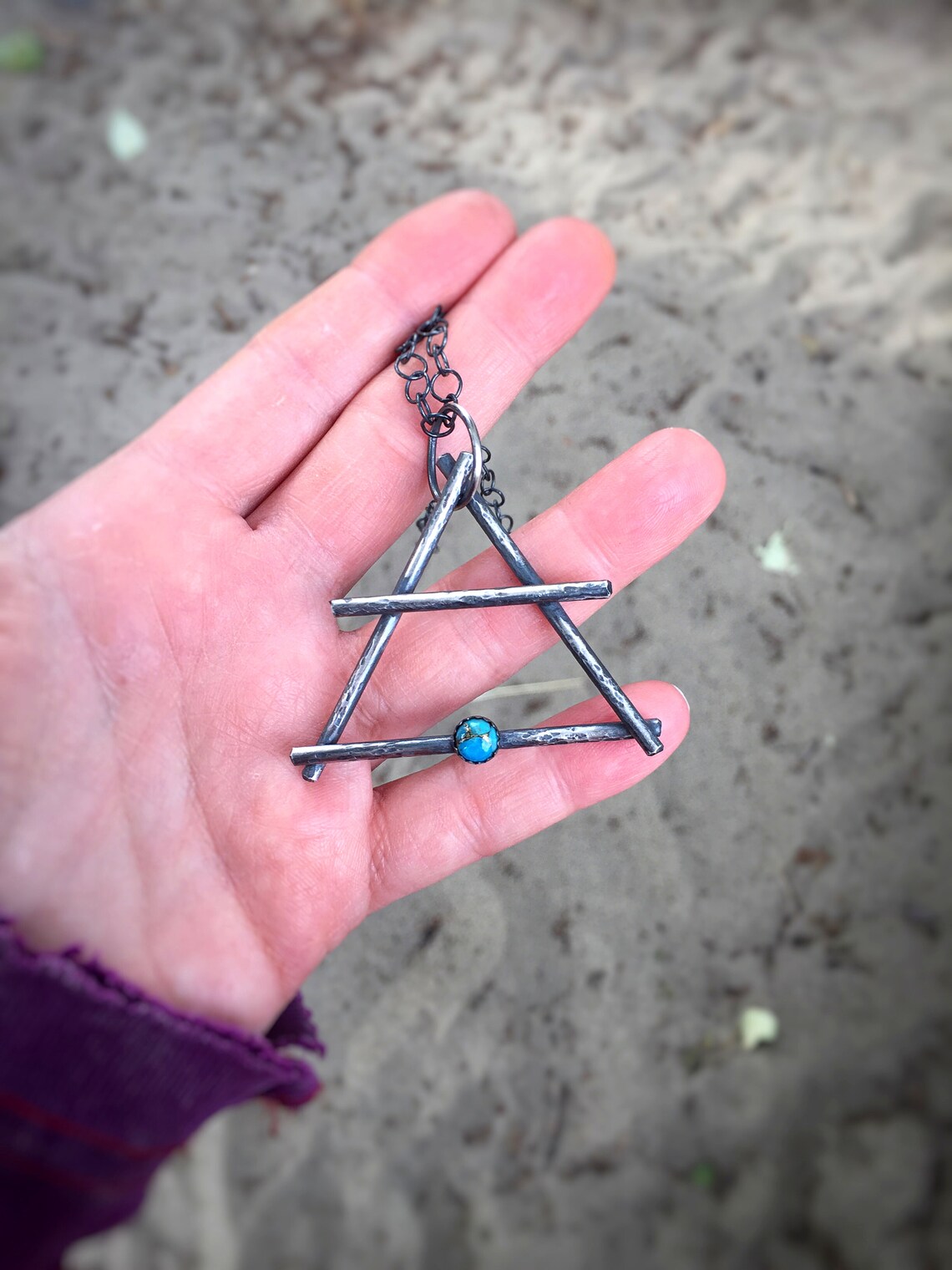 Air Element Necklace With Turquoise Pagan Wiccan Jewelry Etsy