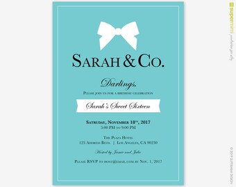 tiffany blue birthday invitations