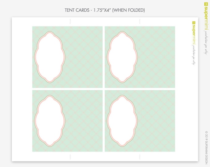 Pink Polka Dot Tent Cards Editable Text Printable Tent Cards by Squawk Box Studio - Etsy Israel
