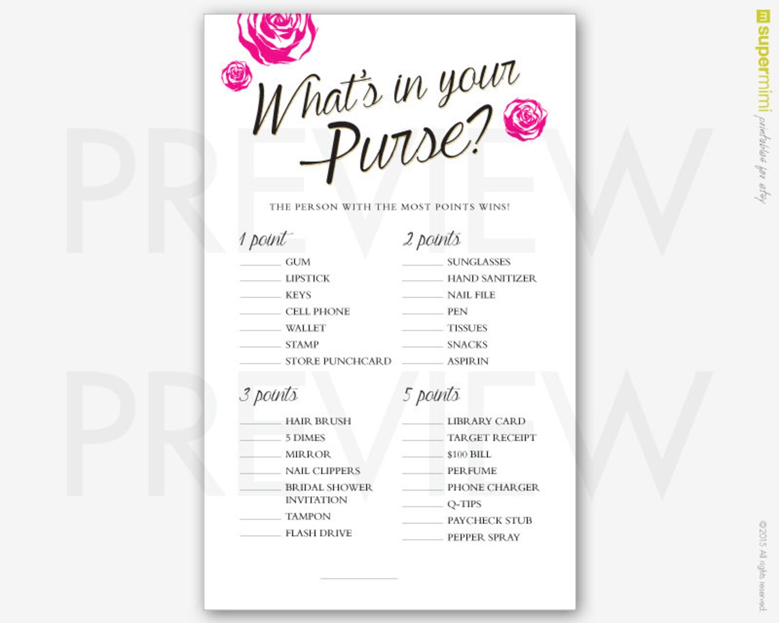 3 Different Bachelorette Game Cards Pink Gold Glitter / - Etsy