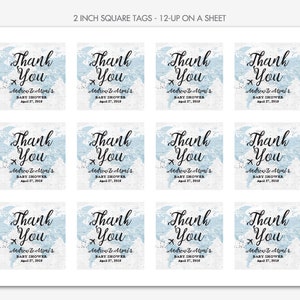 Wereld kaart Perikel Verplaatsing thema dank u 2-Inch vierkante Tags / digitale afdrukbaar bestand aangepast