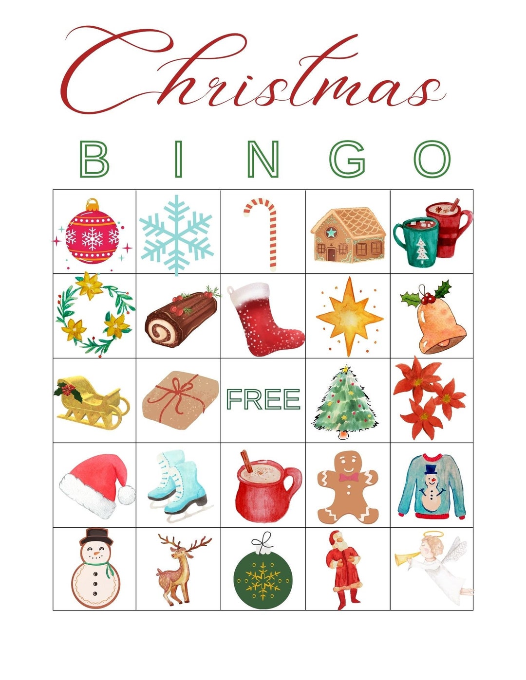 Christmas Bingo - Etsy