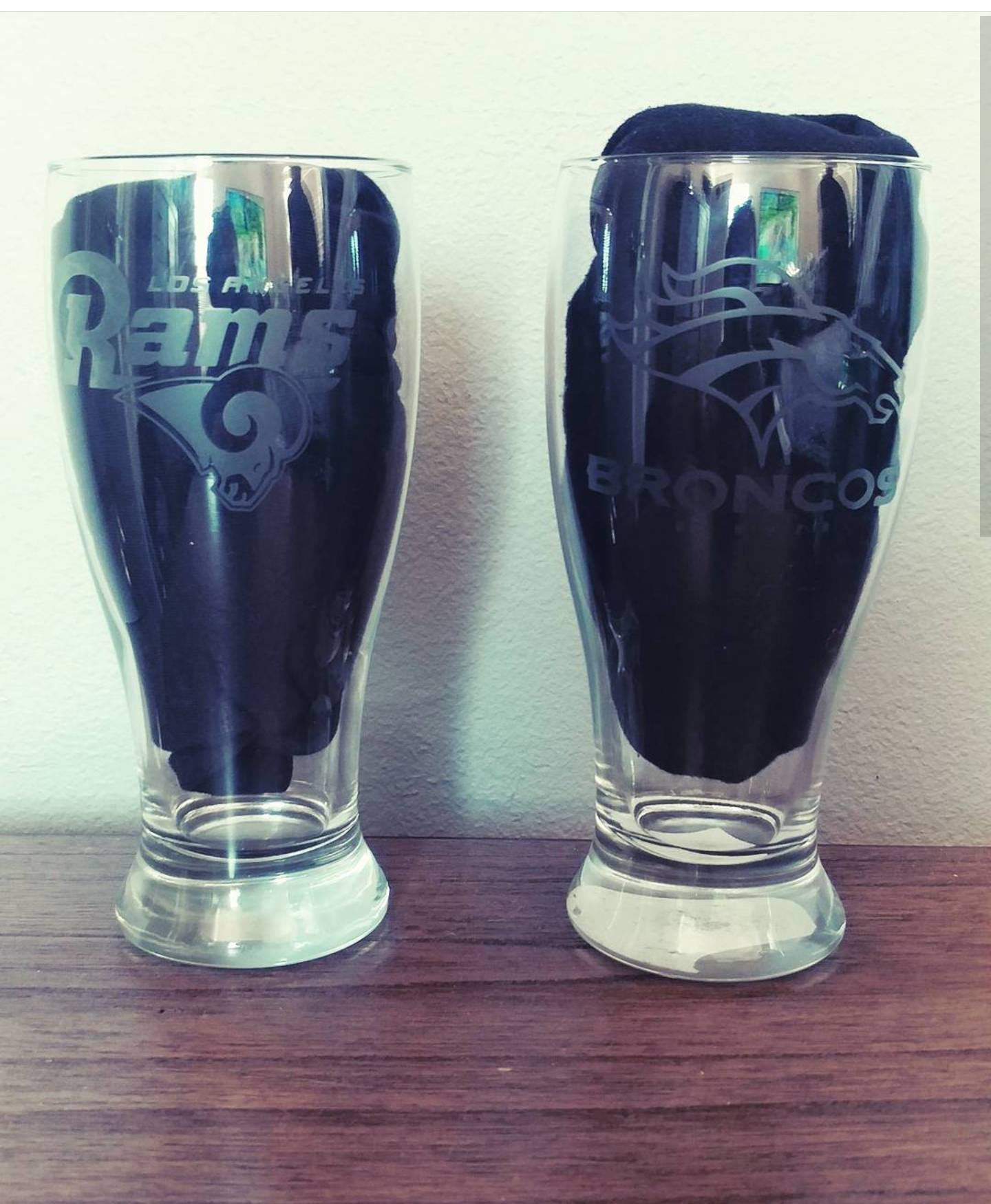Customized NFL beer glass/etched glass/rams/Broncos/all NFL Etsy